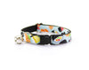 Sushi Cat Collar with Flower Set - "Sushi Date" - Cat Collar with Mint Felt Flower - Breakaway/Non-Breakaway/Cat, Kitten & Small Dog Sizes