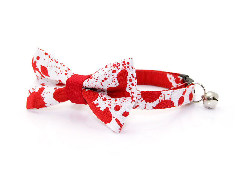 Horror Movie Bow Tie Cat Collar Set - "Dexter" - Horror Fan Gift/Halloween Cat Collar with Bow Tie (Removable)