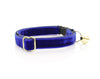 Cat Collar - "Velvet - Sapphire Blue" - Luxe Blue Velvet - Breakaway Buckle or Non-Breakaway - Cat + Small Dog Sizes