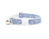 Bow Tie Cat Collar Set - "Fairfield" - Light Blue Chambray Floral Cat Collar + Matching Bow Tie (Removable)