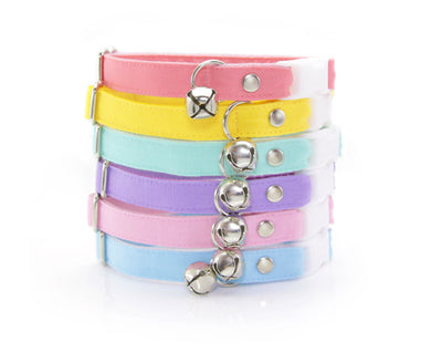 Bow Tie Cat Collar Set - "Color Collection - Pastel Pink" - Cat Collar + Matching Bow Tie (Removable)