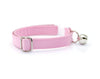 Cat Collar + Flower Set - "Color Collection - Pastel Pink" - Cat Collar w/ "Baby Pink" Felt Flower (Detachable) / Cat & Small Dog