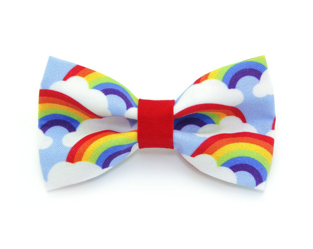 Bow Tie Cat Collar Set - "Rainbow Magic" - Cat Collar w/ Matching Bow Tie (Removable)
