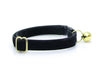 Bow Tie Cat Collar Set - "Velvet - Onyx" - Black Velvet Cat Collar w/ Matching Bow Tie (Removable)