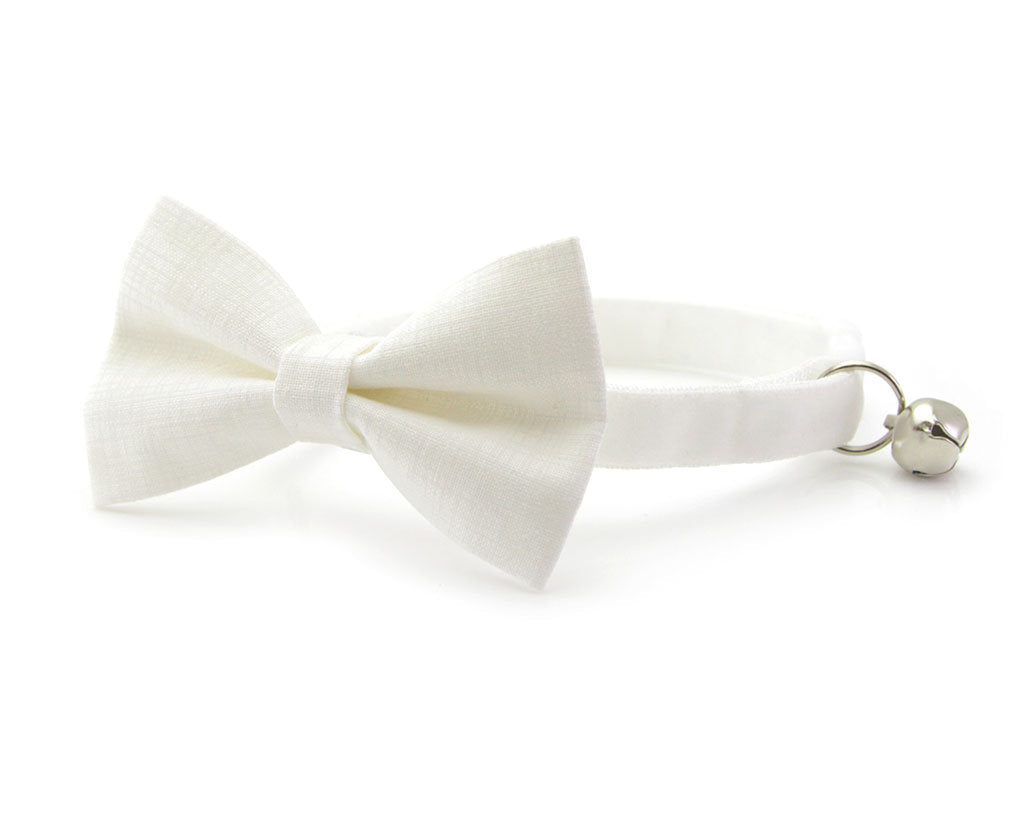 Cat Collar - "Velvet - Snowy White" - Breakaway Buckle or Non-Breakaway / Cat, Kitten + Small Dog Sizes