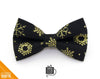 Winter Pet Bow Tie - "Snowfall Elegance Black" - Gold & Black Snowflake - Cat Collar Bow Tie / Kitten Bow Tie / Small Dog Bow Tie - Removable (One Size)