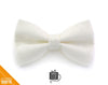 Wedding Pet Bow Tie - "Alabaster White" - Solid Color Linen Textured - Cat Collar Bow Tie / Kitten Bow Tie / Small Dog Bow Tie - Removable (One Size)