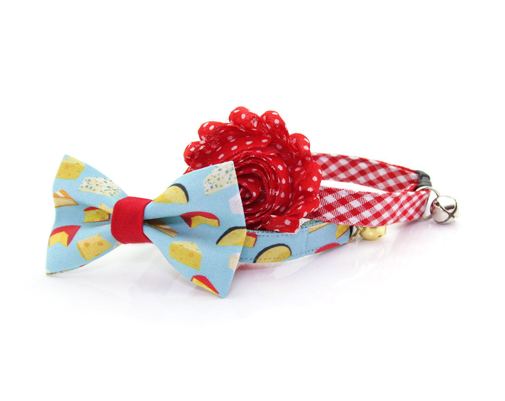 Cat Bow Tie - "Say Cheese" Bowtie / For Cats + Small Dogs / Removable (One Size)