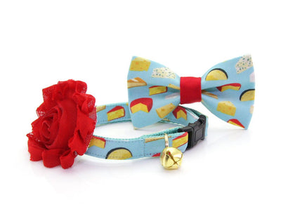 Cat Bow Tie - "Say Cheese" Bowtie / For Cats + Small Dogs / Removable (One Size)