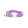 Cat Collar + Flower Set - "Velvet - Lavender" - Light Purple Velvet Cat Collar w/ Lavender Felt Flower (Detachable)