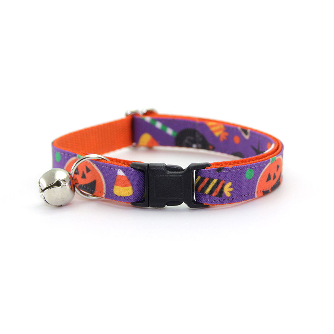Bow Tie Cat Collar Set - "Witch's Brew" - Halloween Cat Collar w/ Matching Bowtie (Removable)