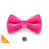 Pet Bow Tie - "Velvet - Azalea" - Magenta Pink Velvet Bowtie / Wedding / For Cats + Small Dogs / Removable (One Size)
