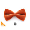 Pet Bow Tie - "Velvet - Roasted Pumpkin" - Burnt Orange Velvet Bowtie / Fall & Thanksgiving / Wedding / For Cats + Small Dogs / Removable (One Size)