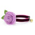 Cat Collar + Flower Set - "Velvet - Merlot" - Wine Velvet Cat Collar w/ Lavender Felt Flower (Detachable)