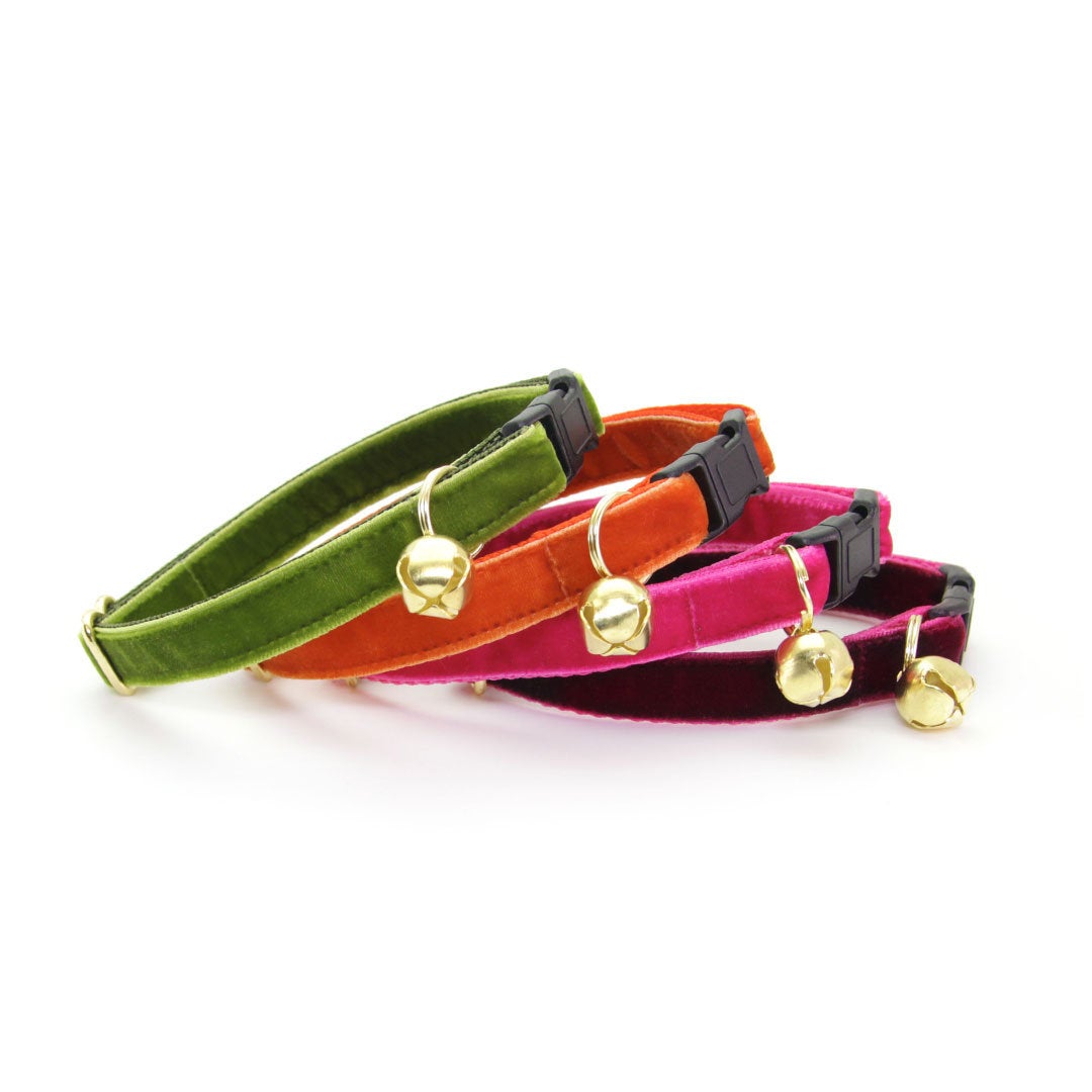 Bow Tie Cat Collar Set - "Velvet - Merlot" - Wine Velvet Cat Collar w/ Matching Bowtie (Removable) / Wedding