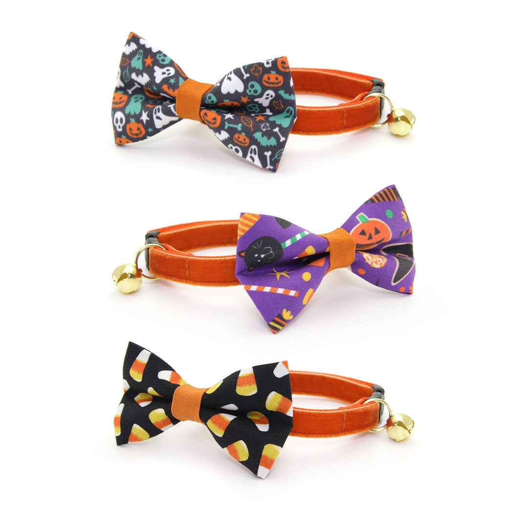 Cat Collar - "Velvet - Roasted Pumpkin" - Burnt Orange Velvet / Fall + Thanksgiving - Breakaway Buckle or Non-Breakaway / Cat, Kitten + Small Dog Sizes