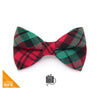 Bow Tie Cat Collar Set - "Fireside" - Red & Green Holiday Plaid Cat Collar w/ Matching Bowtie (Removable)