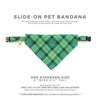 Pet Bandana - "Dublin" - St. Patrick's Day / Green Plaid Bandana for Cat Collar or Small Dog Collar / Slide-on Bandana / Over-the-Collar (One Size)