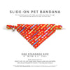Birthday Cat Bandana - "Birthday Candles" - Party Bandana for Cat + Small Dog / Celebration / Red / Slide-on Bandana / Over-the-Collar (One Size)