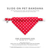 Pet Bandana - "Love Song" - Valentine's Day Red Heart Bandana for Cat Collar or Small Dog Collar / Slide-on Bandana / Over-the-Collar (One Size)