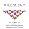 Pet Bandana - "Rainbow Magic" - 80s Retro Bandana for Cat + Small Dog / Birthday / LGBTQ Pride / Slide-on Bandana / Over-the-Collar (One Size)