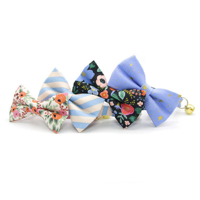 Rifle Paper Co® Bow Tie Cat Collar Set - "Juliet" - Pink Floral Cat Collar w/ Matching Bowtie / Cat, Kitten, Small Dog Sizes