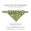 Pet Bandana - "Hazel" - Green Floral Bandana for Cat + Small Dog / Spring + Summer / Slide-on Bandana / Over-the-Collar (One Size)