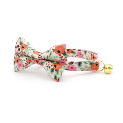 Rifle Paper Co® Cat Collar - "Juliet" - Pink Floral Cat Collar / Breakaway Buckle or Non-Breakaway / Cat, Kitten + Small Dog Sizes