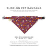 Pet Bandana - "Spiced Plum" - Fall / Autumn Floral Bandana for Cat Collar or Small Dog Collar / Slide-on Bandana / Over-the-Collar (One Size)