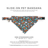 Halloween Pet Bandana - "Here for the Boos" - Skull Pumpkin Ghost Bandana for Cat Collar or Small Dog Collar / Slide-on Bandana / Over-the-Collar (One Size)