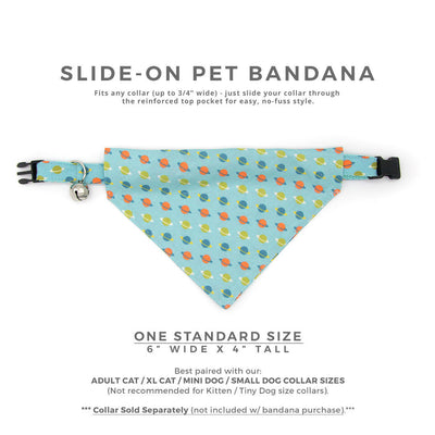 Pet Bandana - "Orbital" - Space Bandana for Cat Collar or Small Dog Collar / Slide-on Bandana / Over-the-Collar (One Size)
