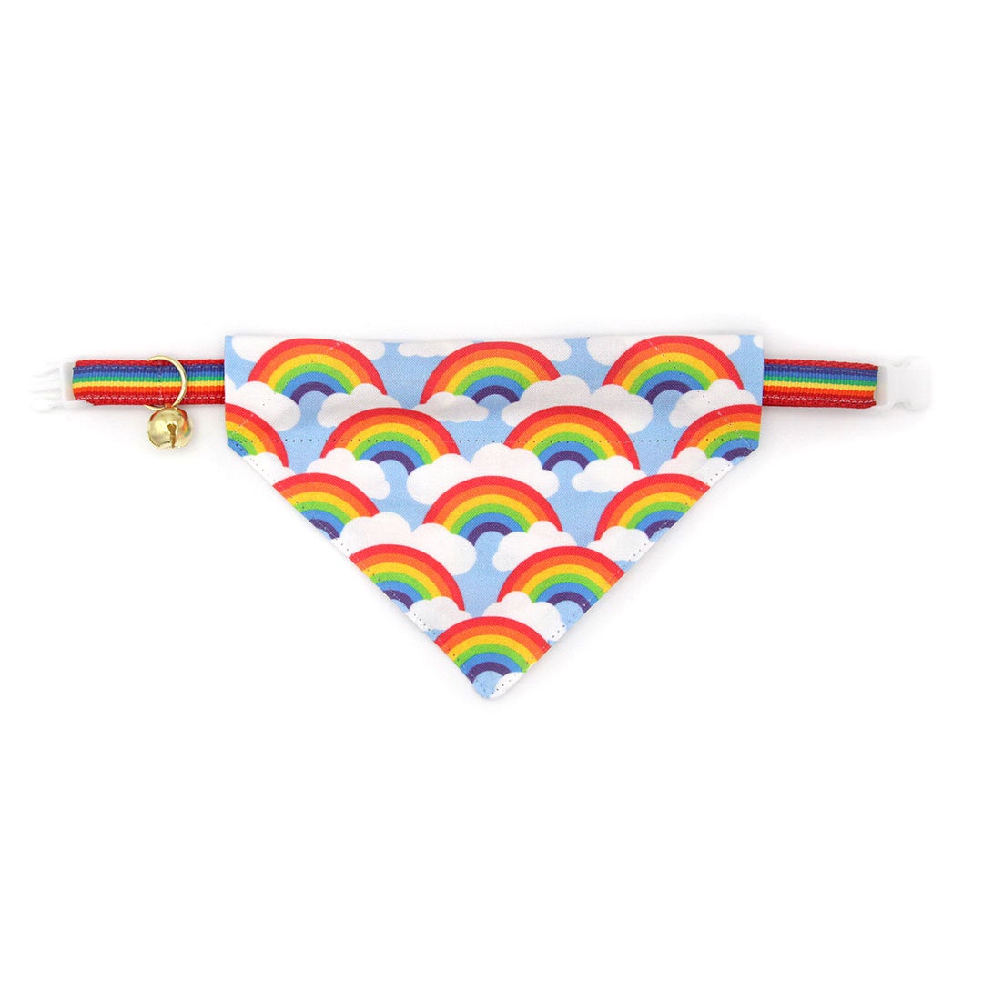 Cat Collar - "Retro Rainbow" - Rainbow Cat Collar / Breakaway Buckle or Non-Breakaway / Cat, Kitten + Small Dog Sizes