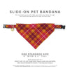 Pet Bandana - "Brandywine" - Burgundy Plaid Bandana for Cat Collar or Small Dog Collar / Fall, Thanksgiving / Slide-on Bandana / Over-the-Collar (One Size)