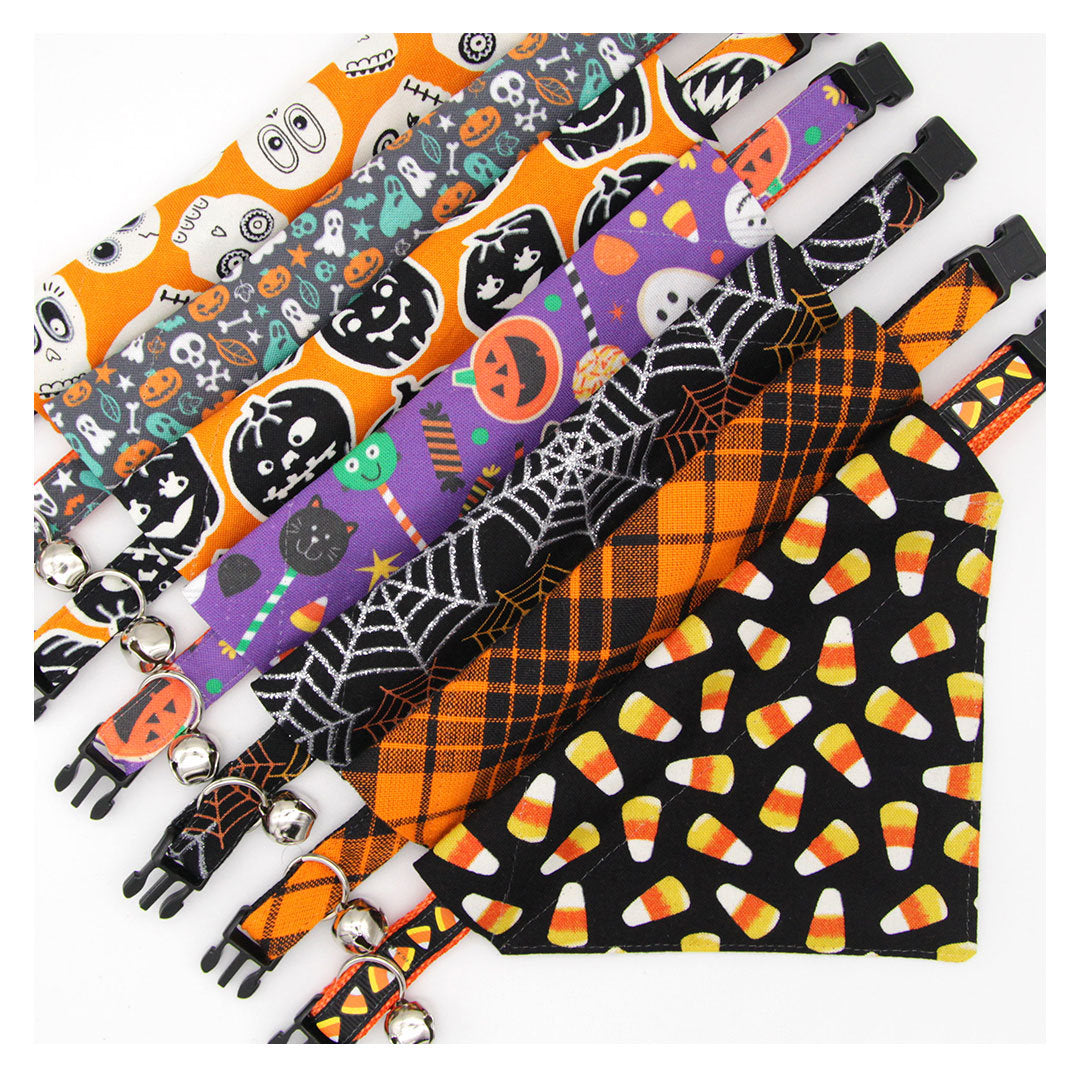 Pet Bandana - "Dexter" - Blood Spatter Bandana for Cat + Small Dog / Halloween, Horror Fan / Slide-on Bandana / Over-the-Collar (One Size)