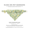 Pet Bandana - "Kind of a Big Dill" - Pickle Bandana for Cat + Small Dog / Food, Cucumber / Slide-on Bandana / Over-the-Collar (One Size)