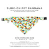 Pet Bandana - "Zephyr" - Modern Geometric Bandana for Cat + Small Dog / Slide-on Bandana / Over-the-Collar (One Size)