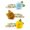 Floral Cat Collar - "Camilla" - Blue & Yellow Floral Cat Collar / Breakaway Buckle or Non-Breakaway / Cat, Kitten + Small Dog Sizes