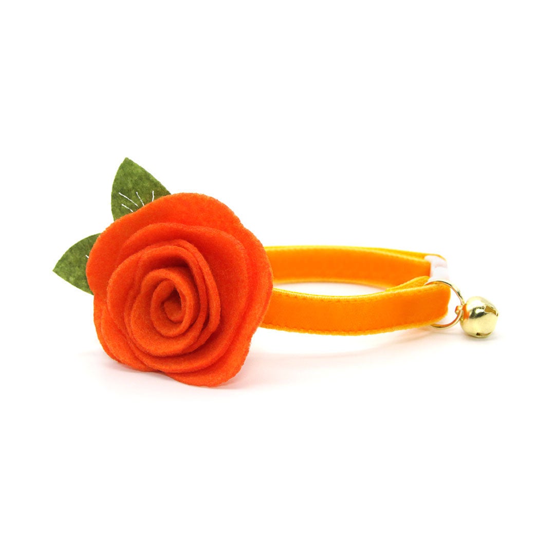 Cat Collar - "Velvet - Marigold" - Luxury Velvet Cat Collar / Breakaway Buckle or Non-Breakaway / Cat, Kitten + Small Dog Sizes