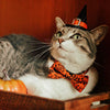 Halloween Pet Bow Tie - "Gothic Halloween" - Black & Orange Bow Tie for Cat / Spooky Floral / For Cats + Small Dogs (One Size)