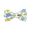 Bow Tie Cat Collar Set - "Camilla" - Blue & Yellow Floral Cat Collar w/ Matching Bowtie / Cat, Kitten, Small Dog Sizes