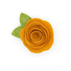 Cat Collar + Flower Set - "Velvet - Mahogany" - Russet Brown Velvet Cat Collar w/ Mustard Felt Flower (Detachable)