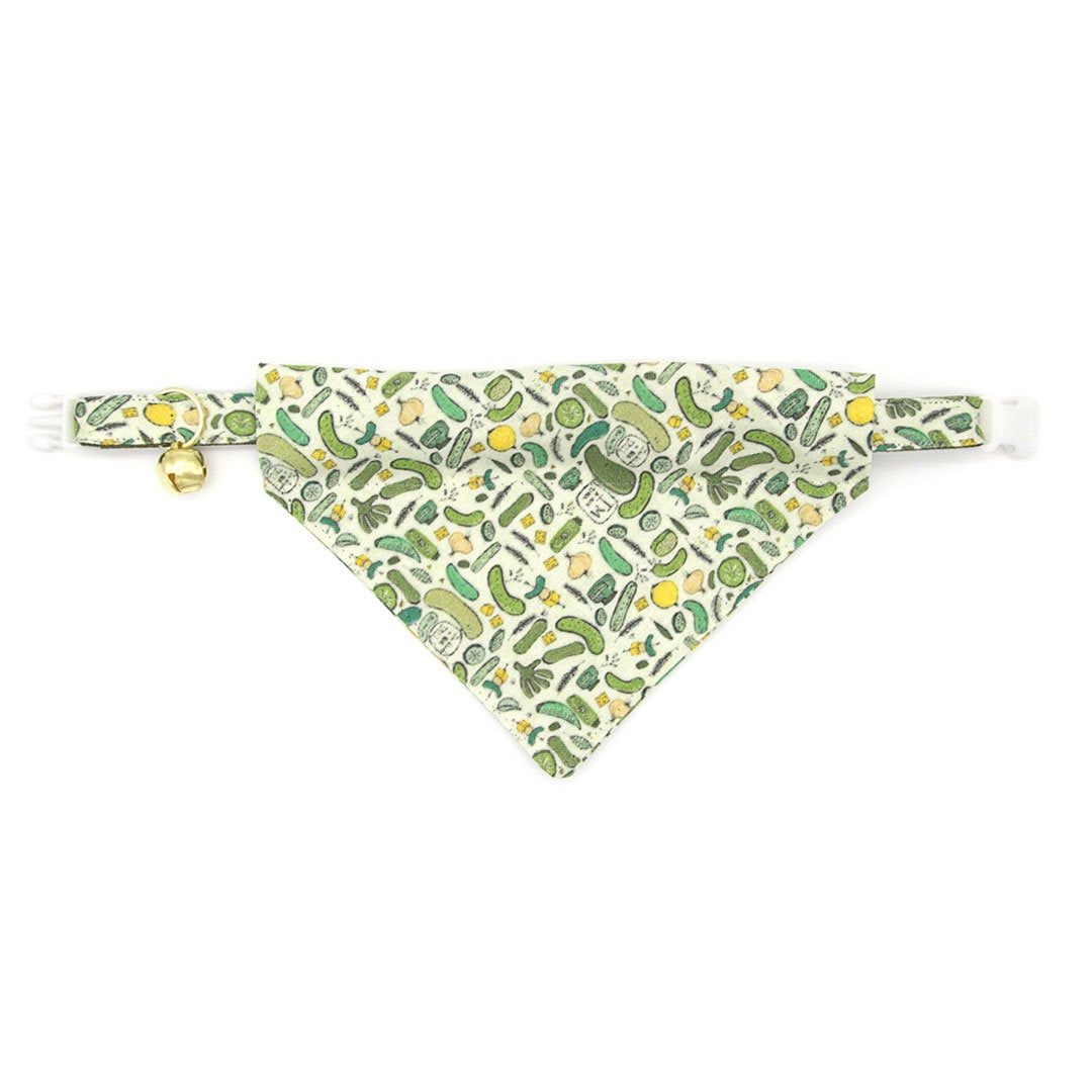 Cat Collar - "Kind of a Big Dill" - Pickle Cat Collar / Cucumber, Food / Breakaway Buckle or Non-Breakaway / Cat, Kitten + Small Dog Sizes