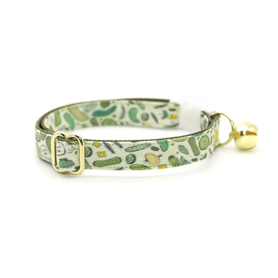 Cat Collar - "Kind of a Big Dill" - Pickle Cat Collar / Cucumber, Food / Breakaway Buckle or Non-Breakaway / Cat, Kitten + Small Dog Sizes