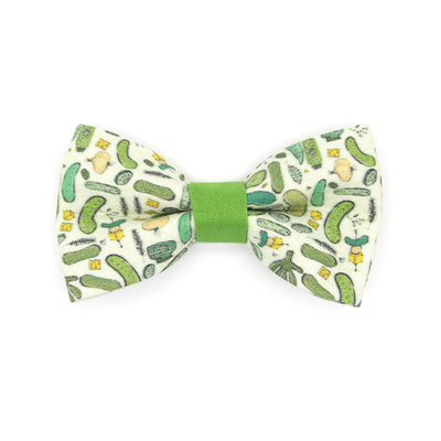 Bow Tie Cat Collar Set - "Kind of a Big Dill" - Green Pickle Cat Collar w/ Matching Bowtie / Cucumber / Cat, Kitten, Small Dog Sizes