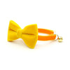 Bow Tie Cat Collar Set - "Velvet - Marigold" - Rich Yellow Velvet Bow Tie + Coordinating Velvet Cat Collar / Cat, Kitten, Small Dog Sizes