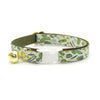 Cat Collar + Flower Set - "Kind of a Big Dill" - Pickle Cat Collar w/ Leaf Green Felt Flower (Detachable)