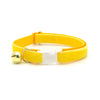 Cat Collar + Flower Set - "Velvet - Lemon Yellow" - Velvet Cat Collar w/ Buttercup Yellow Felt Flower (Detachable)