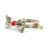 Bow Tie Cat Collar Set - "Pine & Berries" - Holiday Garland Cat Collar w/ Matching Bowtie (Removable)