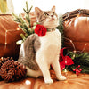 Christmas Cat Collar - "Pine & Berries" - Holiday Garland Cat Collar - Breakaway Buckle or Non-Breakaway / Cat, Kitten + Small Dog Sizes
