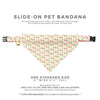 Pet Bandana - "Vintage Christmas Trees" - Red, Green & Gold Bandana for Cat + Small Dog / Holiday / Slide-on Bandana / Over-the-Collar (One Size)